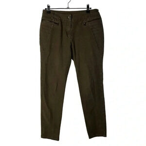 Chatelaine Voyage Dark Brown Moto Skinny Leg Pants 8